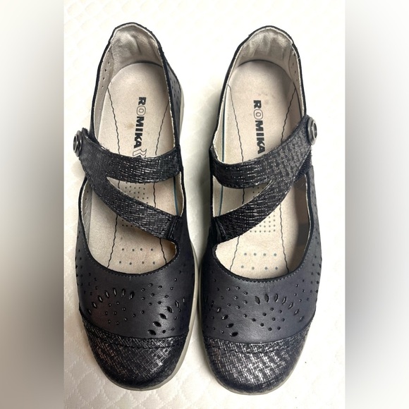 ROMIKA Women's Cassie 55
Charcoal Black Leather Mary Jane 
Size 37 / 6.5 US - Picture 3 of 7